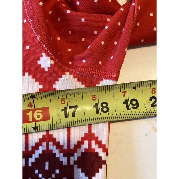 Hanna Andersson Holiday Print Long John Set Top Sz L Red Fair Isle - Picture 5 of 9